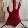Custom Special Irregular Body Shape Transparent Red Electric Bass Guitar 4 Strings Basswood Body 