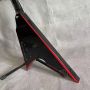 Custom 4 Strings V Shape Black Body Electric Bass Guitar Rosewood Fretboard