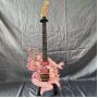Custom Beauty Twin Girls Irregular Body Electric Guitar in Pink Color