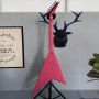 Custom Swallow Tail V Style Solid Body Electric Guitar in Pink Color Mahogany Body Neck HH Pickups
