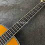 Custom OM Body Martin Style OM-45 Acoustic Guitar Yellow Painting, Customized LOGO 