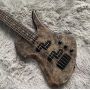 Custom 5 Strings Neck Through Body Burl Maple Top Special Body Electric Bass Guitar