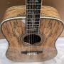 Custom Martin Clone 41 Inch Dreadnought D-45R Type Rotten Wood Acoustic Guitar with Abalone Inlays Rosewood Fingerboard