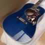 Custom GIBSON Style Viper Blue Dove Acoustic Guitar 41 Inch Dreadnought D Body with Abalone Inlay Binding