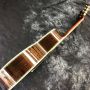 Custom OOO 5A Solid RoseWood Back Side Abalone Binding Acoustic Electric Guitar in Red