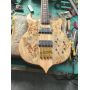 Custom Alembic Stanley Clarke Style 4 Strings Tree Burl Top Electric Bass Neck Thru Body Gold Part