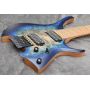 2025 New Fanned Frets 7 Strings Headless Electric Guitar Blue Burst Color Roasted Maple Neck 