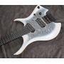 Custom Fanned Frets 7 Strings Headless Electric Guitar White Color Satin Finishing Eye Poplar with 5-ply Roasted Maple Neck