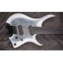 Custom Fanned Frets 7 Strings Headless Electric Guitar White Color Satin Finishing Eye Poplar with 5-ply Roasted Maple Neck