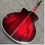 Custom Deluxe SJ200 Solid KOA Top Cutaway Jumbo Acoustic Guitar, Solid KOA Back Side, 43 Inch Gibson Style 