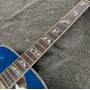 Custom GB Style Hummingbird Limited Viper Blue Acoustic Guitar, Customized Logo