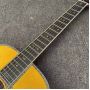 Custom OM Body Solid Rosewood Back Side Acoustic Guitar in Yellow Painting