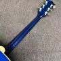 Custom Gibson SJ200 Style 43 Inch Flamed Maple Back Side Jumbo Acoustic Guitar in Blue