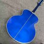 Custom Gibson SJ200 Style 43 Inch Flamed Maple Back Side Jumbo Acoustic Guitar in Blue