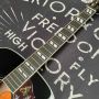 Custom 41 Inch Solid Spruce Top GB Gibson Style Hummingbird Acoustic Guitar in Black