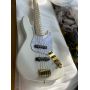 Custom Fender Style 5 Strings Electric Guitar Bass with Maple Neck and Fingerboard, Active Pickup, Gold Hardware